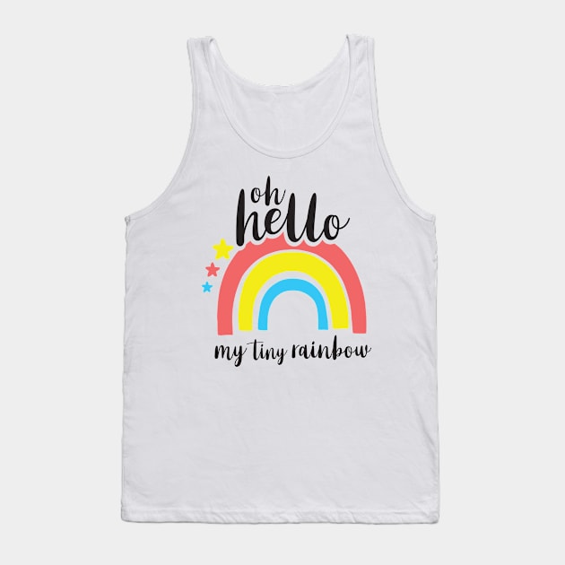 Hello My Tiny Rainbow Tank Top by YOYtees